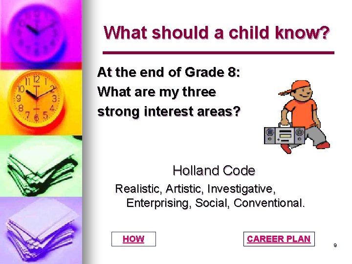 What should a child know? At the end of Grade 8: What are my