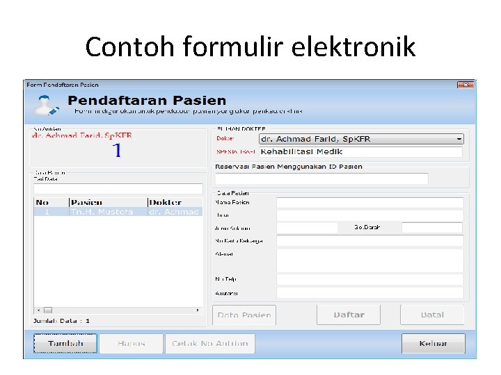 Contoh formulir elektronik 