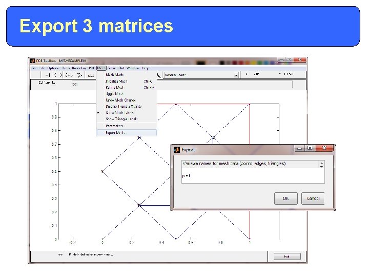 Export 3 matrices 