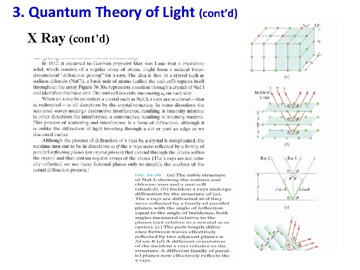 3. Quantum Theory of Light (cont’d) X Ray (cont’d) 