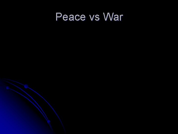 Peace vs War 