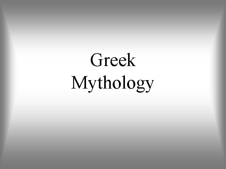 Greek Mythology 