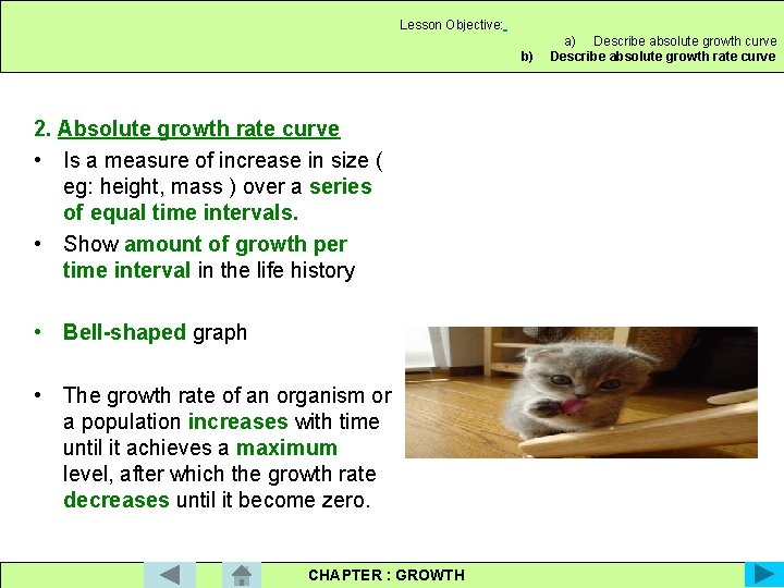 Lesson Objective: b) 2. Absolute growth rate curve • Is a measure of increase