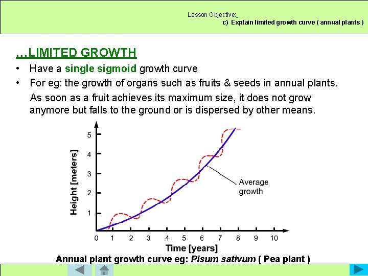 Lesson Objective: c) Explain limited growth curve ( annual plants ) …LIMITED GROWTH •