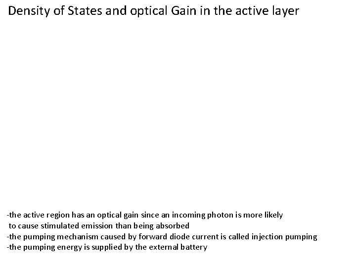 Density of States and optical Gain in the active layer -the active region has