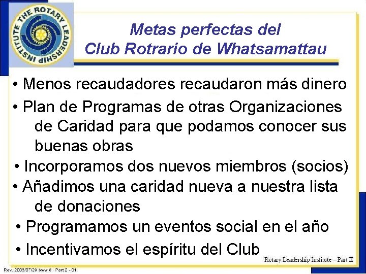 Metas perfectas del Club Rotrario de Whatsamattau • Menos recaudadores recaudaron más dinero •