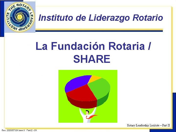 Instituto de Liderazgo Rotario La Fundación Rotaria / SHARE 5 