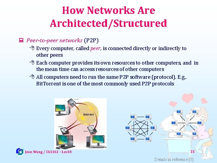 How Networks Are Architected/Structured : Peer-to-peer networks (P 2 P) 8 Every computer, called
