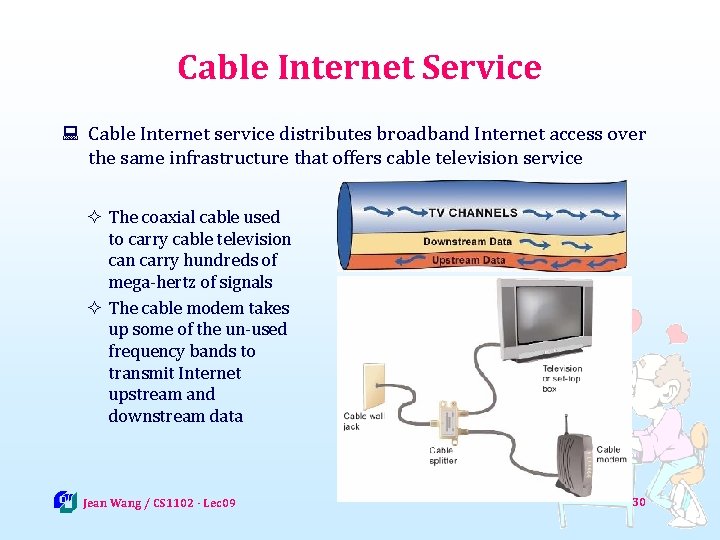 Cable Internet Service : Cable Internet service distributes broadband Internet access over the same