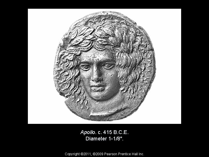 Apollo. c. 415 B. C. E. Diameter 1 -1/8". Copyright © 2011, © 2009