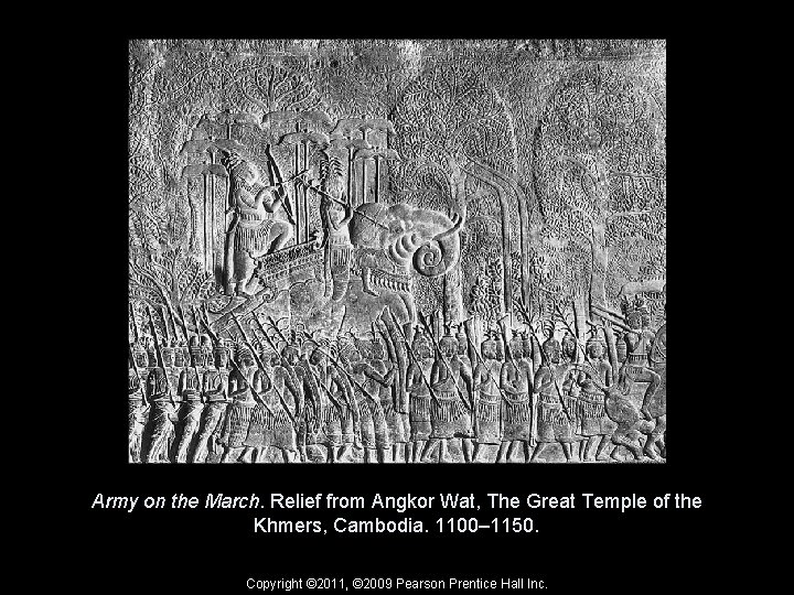 Army on the March. Relief from Angkor Wat, The Great Temple of the Khmers,