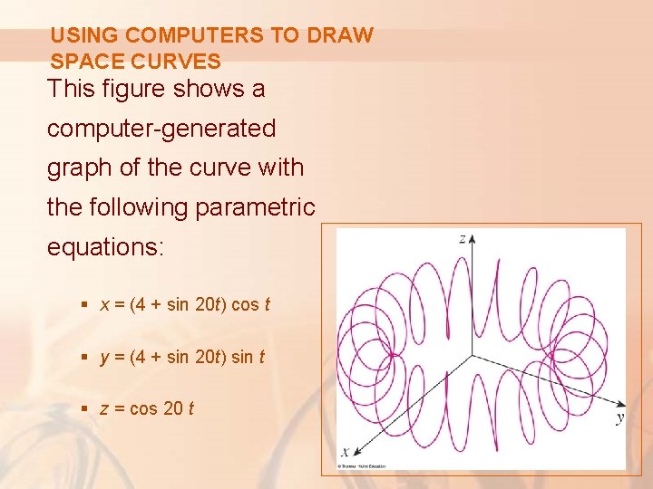 USING COMPUTERS TO DRAW SPACE CURVES This figure shows a computer-generated graph of the