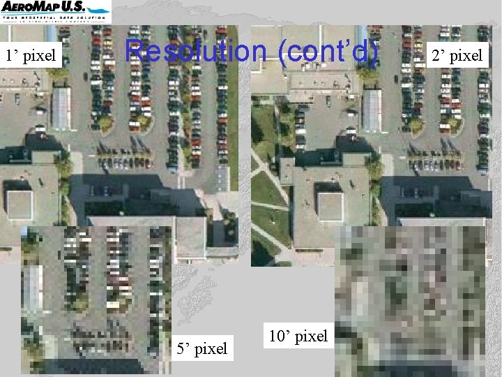 1’ pixel Resolution (cont’d) 5’ pixel 10’ pixel 2’ pixel 1’ pixel Resolution (cont’d) 5’ pixel 10’ pixel 2’ pixel