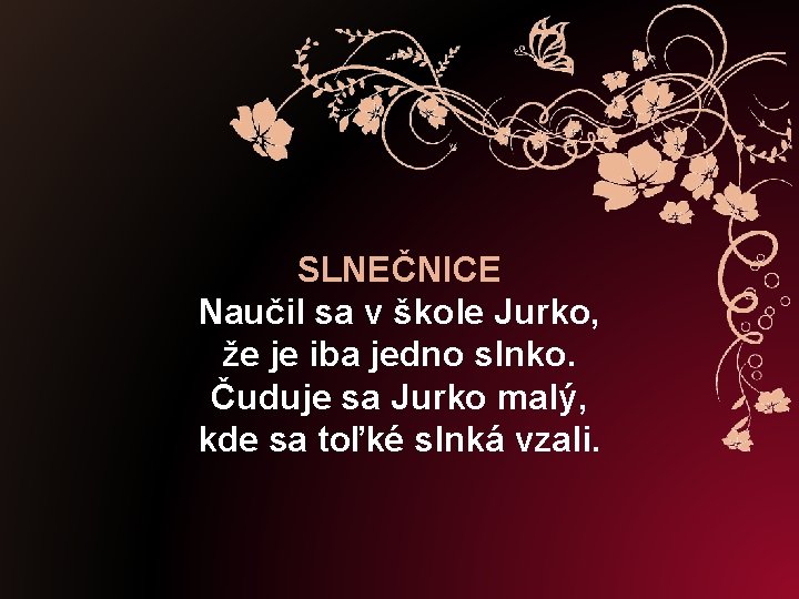 SLNEČNICE Naučil sa v škole Jurko, že je iba jedno slnko. Čuduje sa Jurko