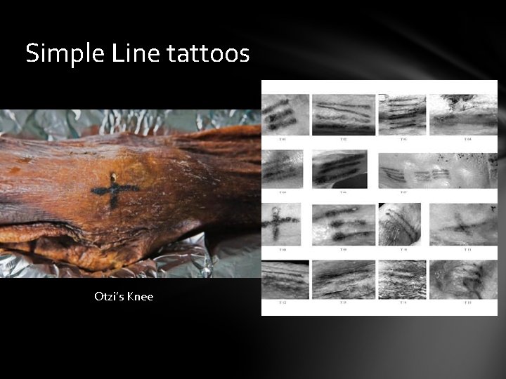 Simple Line tattoos Otzi’s Knee 