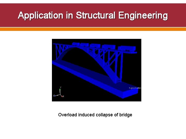 Application in Structural Engineering Overload induced collapse of bridge 