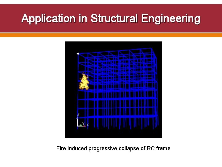 Application in Structural Engineering Fire induced progressive collapse of RC frame 