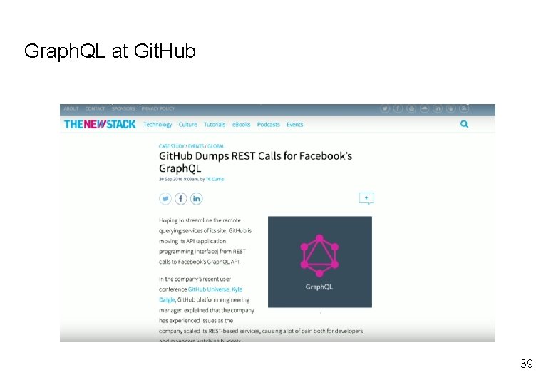 Graph. QL at Git. Hub 39 