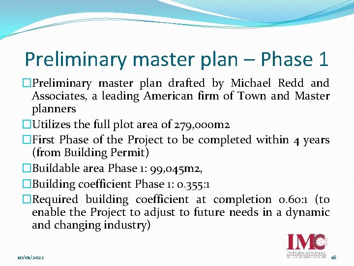 Preliminary master plan – Phase 1 �Preliminary master plan drafted by Michael Redd and
