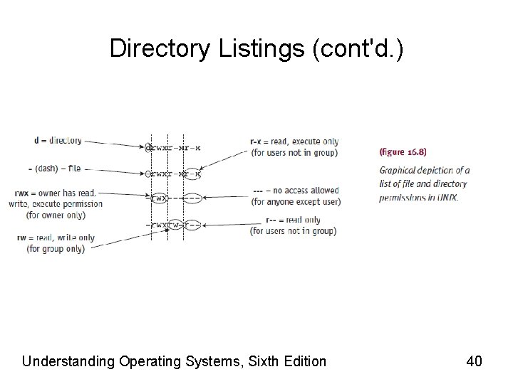 Directory Listings (cont'd. ) Understanding Operating Systems, Sixth Edition 40 