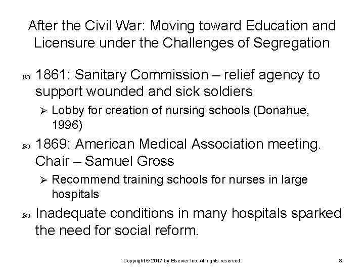 After the Civil War: Moving toward Education and Licensure under the Challenges of Segregation