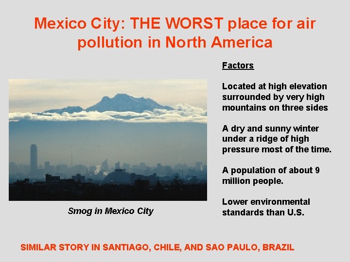 Mexico City: THE WORST place for air pollution in North America Factors Located at