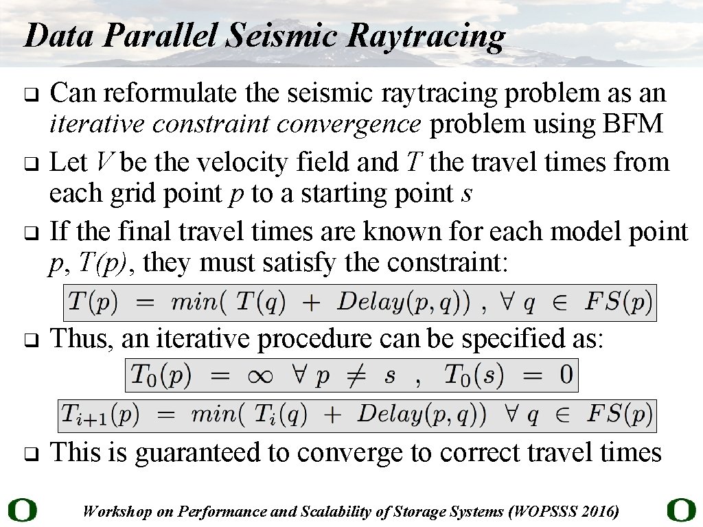 Data Parallel Seismic Raytracing q q q Can reformulate the seismic raytracing problem as Data Parallel Seismic Raytracing q q q Can reformulate the seismic raytracing problem as