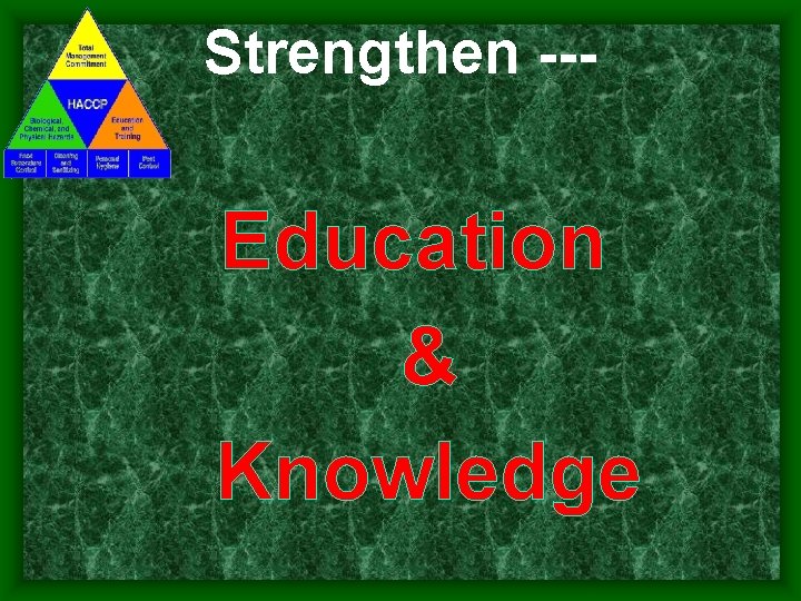 Strengthen Education & Knowledge Strengthen Education & Knowledge
