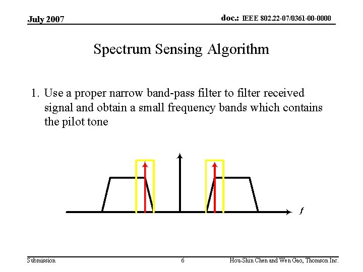 doc. : IEEE 802. 22 -07/0361 -00 -0000 July 2007 Spectrum Sensing Algorithm 1.