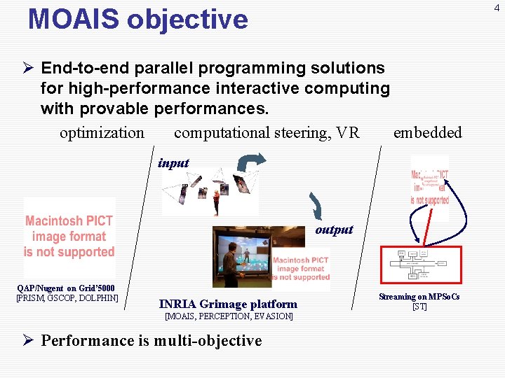 4 MOAIS objective Ø End-to-end parallel programming solutions for high-performance interactive computing with provable