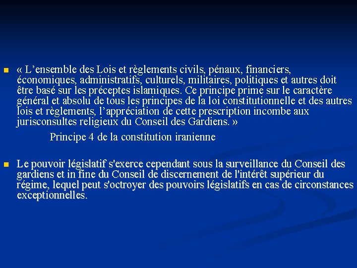 n « L’ensemble des Lois et règlements civils, pénaux, financiers, économiques, administratifs, culturels, militaires,