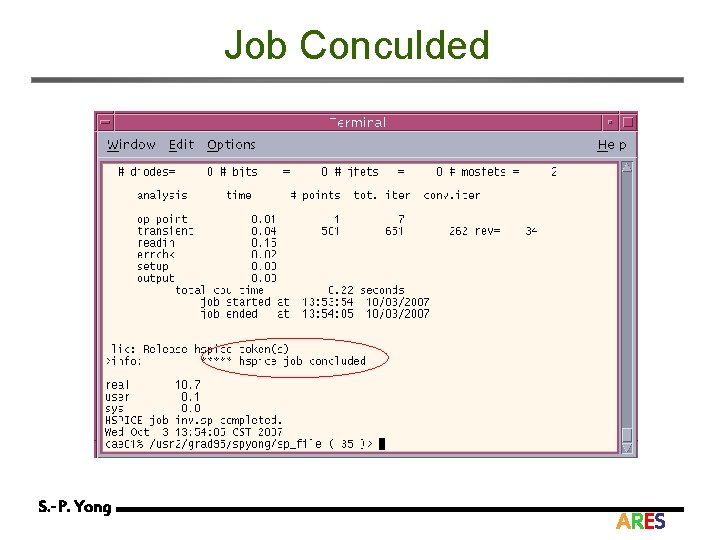 Job Conculded S. -P. Yong ARES 