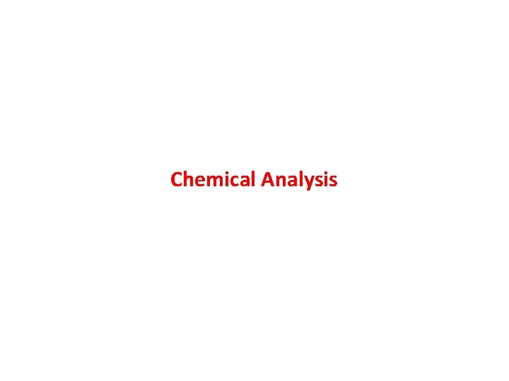 Chemical Analysis 