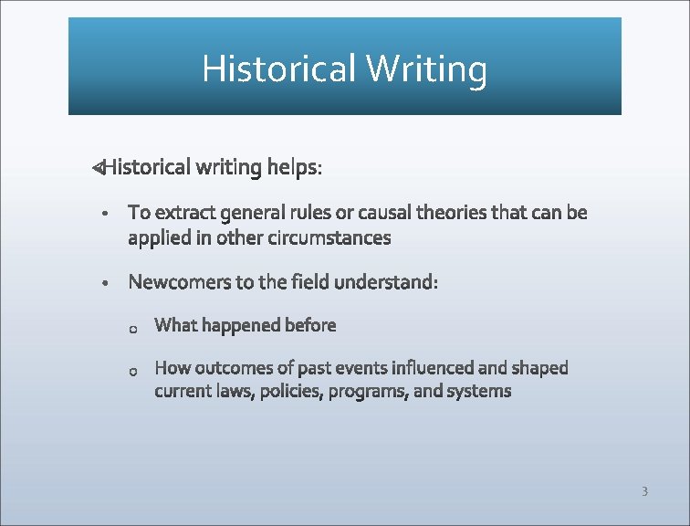 Historical Writing 3 