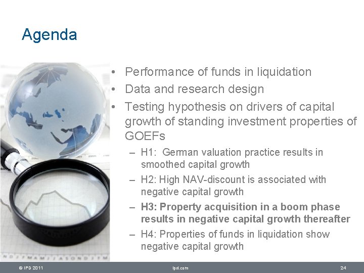 Agenda • Performance of funds in liquidation • Data and research design • Testing