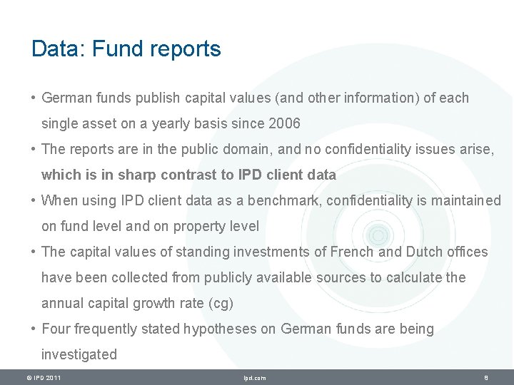 Data: Fund reports • German funds publish capital values (and other information) of each