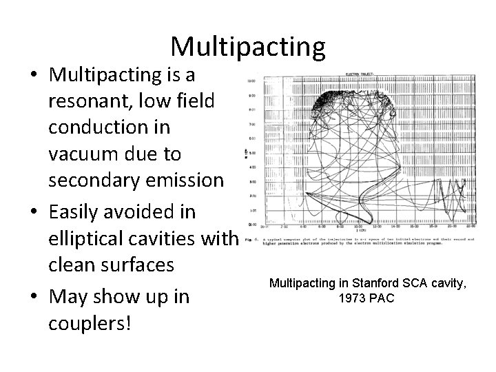 Multipacting • Multipacting is a resonant, low field conduction in vacuum due to secondary Multipacting • Multipacting is a resonant, low field conduction in vacuum due to secondary