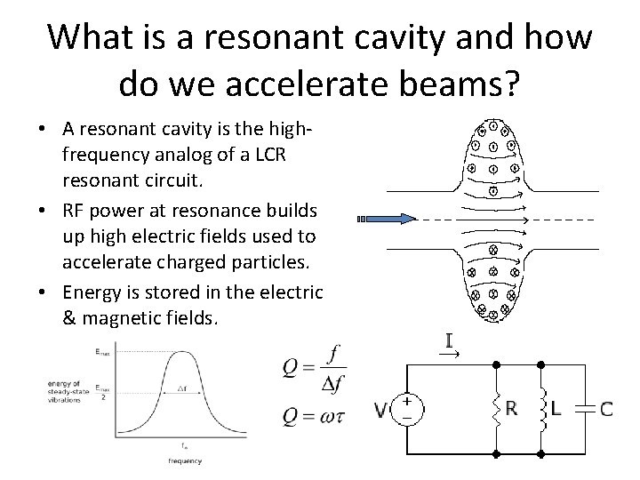 What is a resonant cavity and how do we accelerate beams? • A resonant What is a resonant cavity and how do we accelerate beams? • A resonant