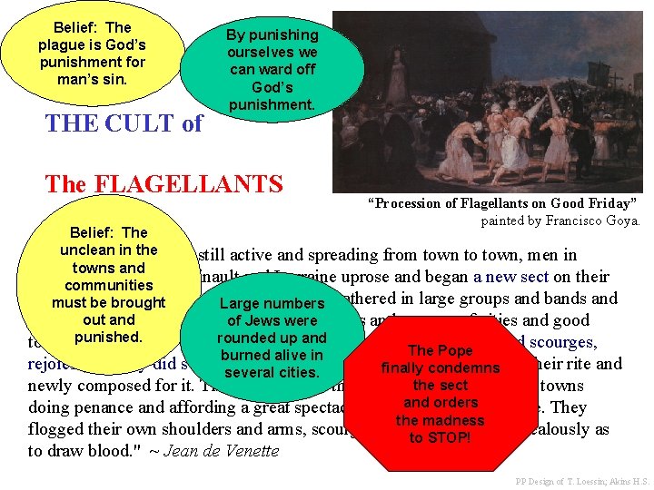 Belief: The plague is God’s punishment for man’s sin. THE CULT of By punishing