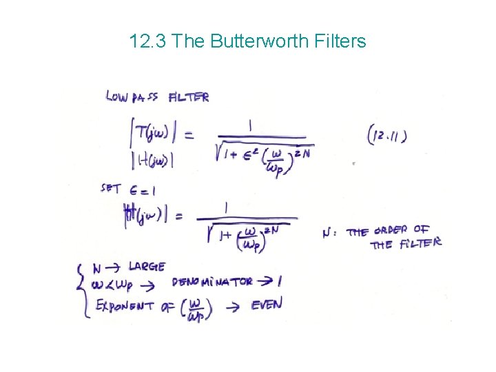 12. 3 The Butterworth Filters 