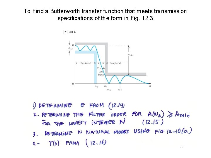 To Find a Butterworth transfer function that meets transmission specifications of the form in