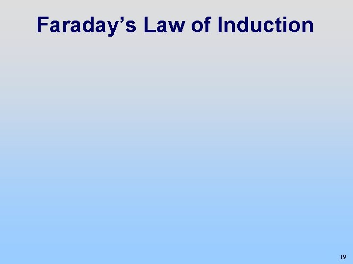 Faraday’s Law of Induction 19 
