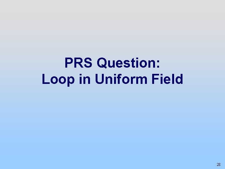 PRS Question: Loop in Uniform Field 28 