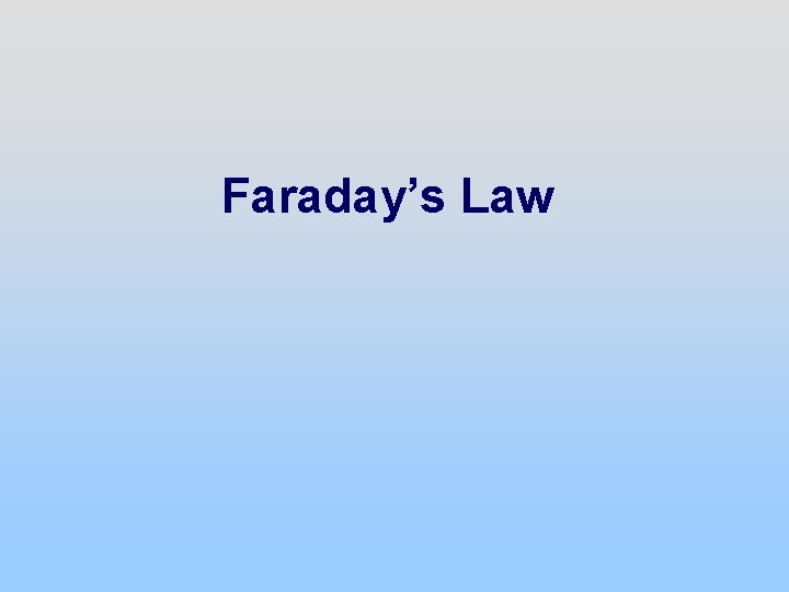 Faraday’s Law 