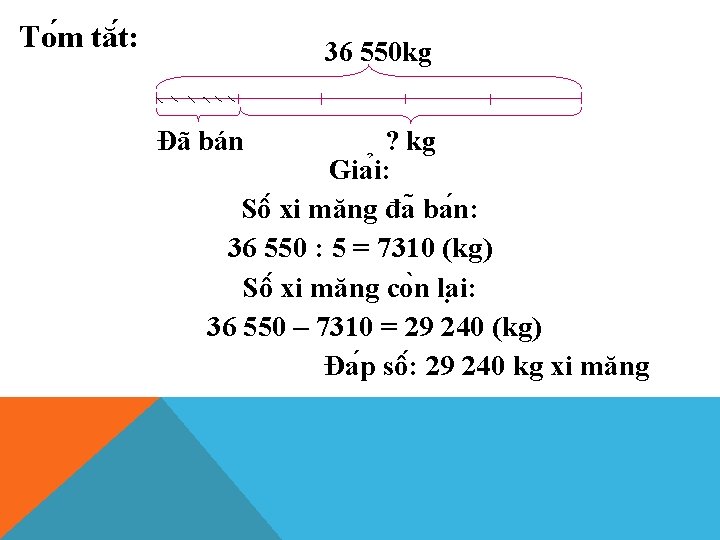 To m tă t: 36 550 kg Đã bán ? kg Gia i: Sô