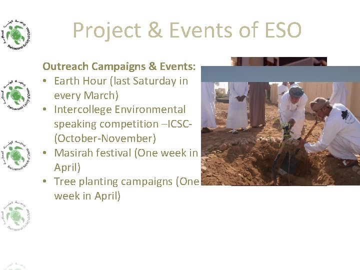 Project & Events of ESO Outreach Campaigns & Events: • Earth Hour (last Saturday