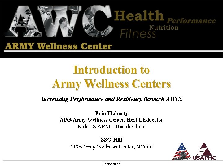 Introduction to Army Wellness Centers Increasing Performance and