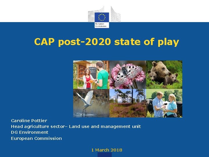 CAP post-2020 state of play Caroline Pottier Head agriculture sector– Land use and management