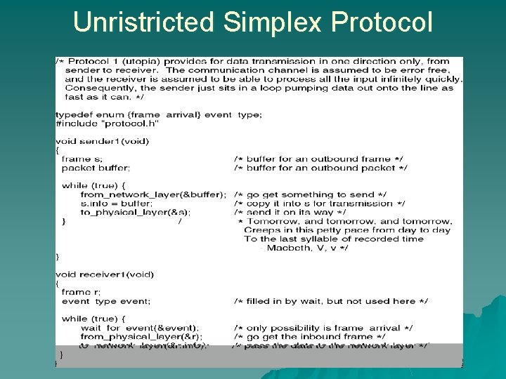 Unristricted Simplex Protocol 