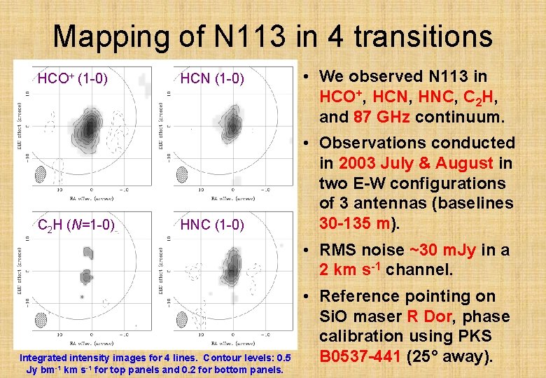 Mapping of N 113 in 4 transitions HCO+ (1 -0) C 2 H (N=1